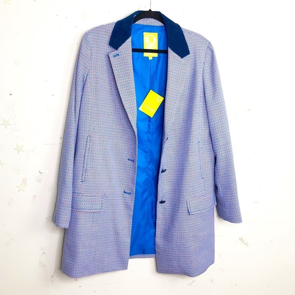 Q Mack printed textured coat